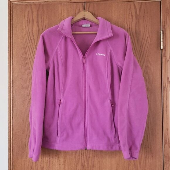 Very Nice Columbia Magenta Fleece Full-Zip Jacket Sz M - Picture 1 of 6